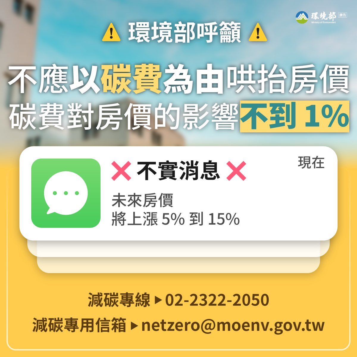 碳費對房價的影響不到1%