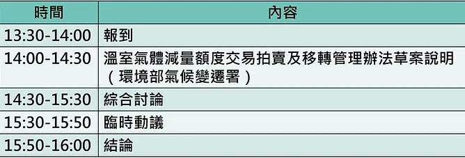 會議議程